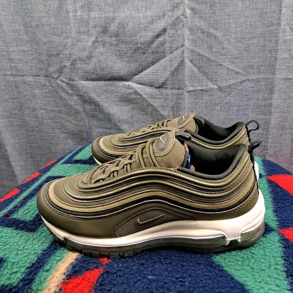 %NIKE AIR MAX 97 OLIVE MILITARY GREEN 921733-200 WOMEN SIZE 9.5 A 10